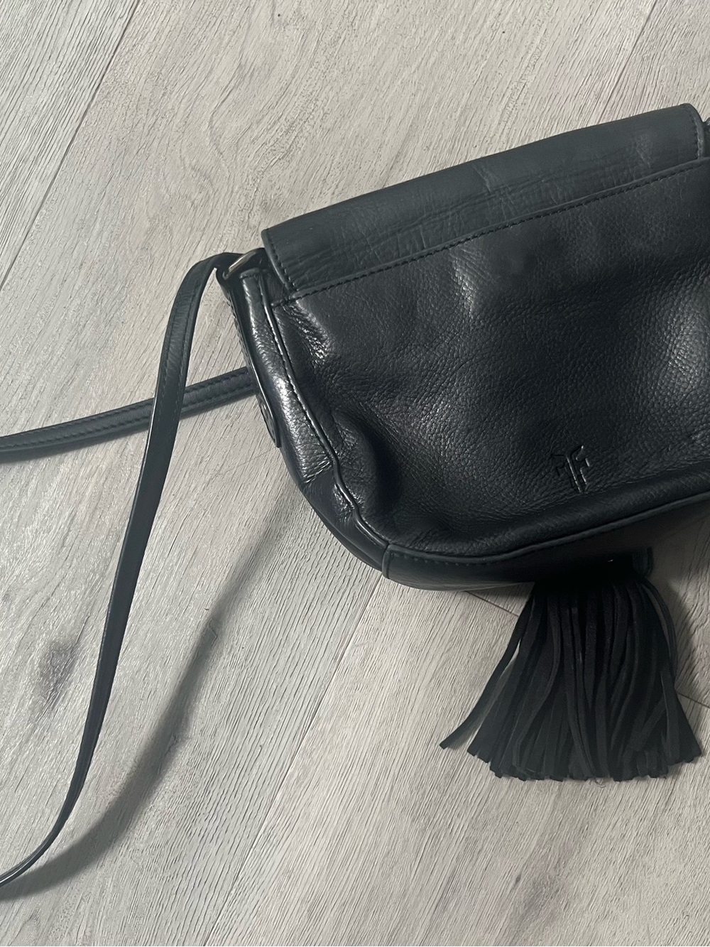Frye Black Leather Crossbody with Tassel Detail - Picture 8 of 11